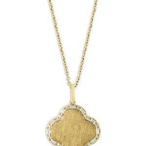Bloomingdale's Diamond Round & Baguette Clover Pendant Necklace in 14K Yellow Gold, 0.18 ct. t.w. - 100% Exclusive- 4752562
