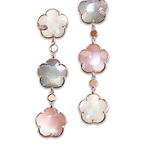 Pasquale Bruni 18K Rose Gold Bouquet Lunaire Multicolor Moonstone & Diamond Triple Flower Drop Earrings- 4723497