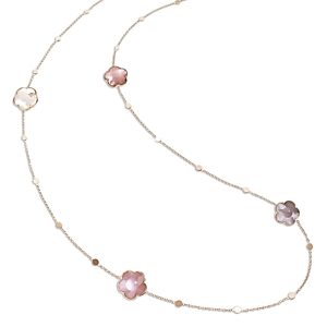 Pasquale Bruni 18K Rose Gold Bouquet Lunaire Multicolor Moonstone & Diamond Flower Polished Disc Statement Necklace, 40- 4723500