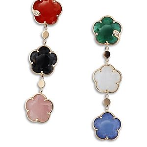 Pasquale Bruni 18K Rose Gold Petit Joli Multi Stone Flower Mismatch Drop Earrings- 4723507