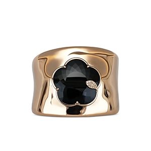 Pasquale Bruni 18K Rose Gold Ton Joli Onyx & Diamond Flower Wide Width Bracelet- 4723526