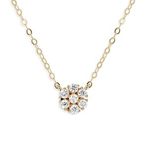 Moon & Meadow 14K Yellow Gold Cluster Diamond Pendant Necklace, 18- 4731488