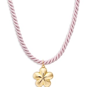 Timeless Pearly Flower Charm Rope Necklace in 24K Gold Plated, 15- 4698159