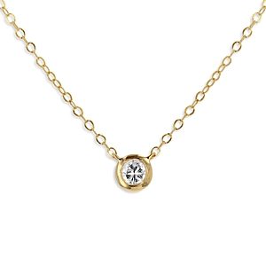 Moon & Meadow 14K Yellow Gold Bezel-Set Diamond Pendant Necklace, 18- 4731487
