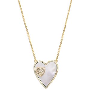 By Adina Eden Jumbo Pave Double Heart Necklace, 16- 4758107