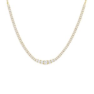 By Adina Eden Half Graduated Tennis Necklace, 15- 4758101