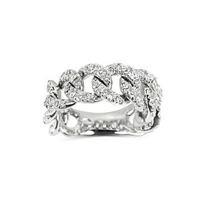 Zydo 18K White Gold Diamond Link Ring- 4735054