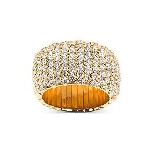 Zydo 18K Yellow Gold Diamond Half Eternity Stretch Ring- 4735057
