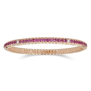 Zydo 18K Rose Gold Pink Sapphire & Diamond Stretch Bracelet- 4735073