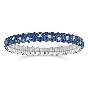 Zydo 18K White Gold Stretch Sapphire & Diamond Bracelet- 4735145