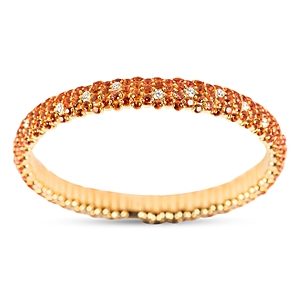 Zydo 18K Yellow Gold Orange Sapphire & Diamond Domed Stretch Bracelet- 4735063