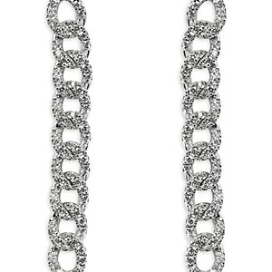 Zydo 18K White Gold Classic Chic Diamond Link Drop Earrings- 4735096