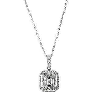Zydo 18K White Gold Diamond Octagonal Pendant Necklace, 16- 4735078