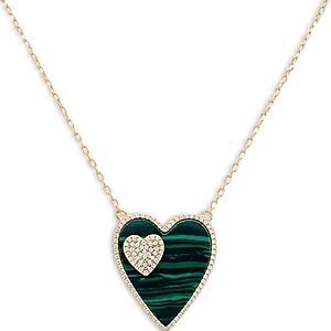 By Adina Eden Jumbo Pave Double Heart Necklace, 16- 4758107