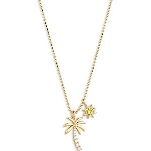 Ajoa by Nadri Palm Tree Pendant Necklace in 18K Gold Plated, 16- 4730739