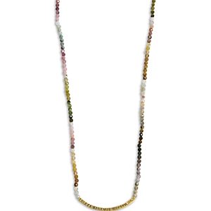 Argento Vivo Hammered Bar Gemstone Beaded Collar Necklace in 18K Gold Plated Sterling Silver, 16-18- 4788474