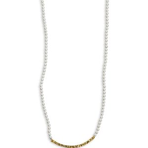 Argento Vivo Hammered Bar Gemstone Beaded Collar Necklace in 18K Gold Plated Sterling Silver, 16-18- 4788474