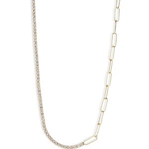 Argento Vivo Cubic Zirconia Tennis & Chain Link Collar Necklace in 18K Gold Plated Sterling Silver, 14-16- 4731343