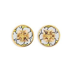 Tory Burch Kira Logo Color Circle Stud Earrings in 18K Gold Plated- 4549339