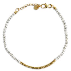 Argento Vivo Hammered Bar & Beaded Flex Bracelet in 18K Gold Plated Sterling Silver- 4731336