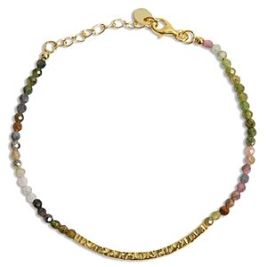 Argento Vivo Hammered Bar & Beaded Flex Bracelet in 18K Gold Plated Sterling Silver- 4731336