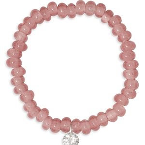 Completedworks Cubic Zirconia Charm Beaded Stretch Bracelet in Rhodium Plated Sterling Silver- 4762571