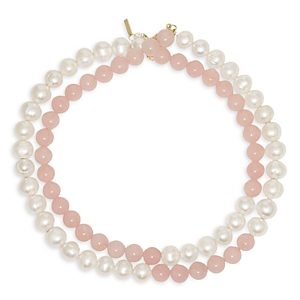 Completedworks Gemstone & Cultured Freshwater Pearl Beaded Collar Necklace in 14K Gold Plated Sterling Silver, 14.5- 4762567