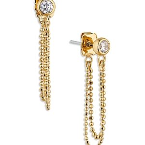 Nadri Double Chain Front To Back Drop Earrings- 4738432