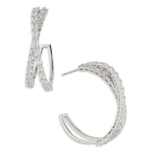 Nadri Em Isle Crossed Hoop Earrings- 4738416