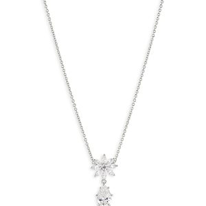Nadri Wildflower Cubic Zirconia Daisy Pendant Necklace in Rhodium Plated, 16-18- 4794670