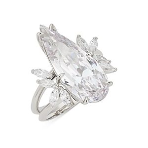Nadri Wildflower Cubic Zirconia Flower Split Band Cocktail Ring- 4794676