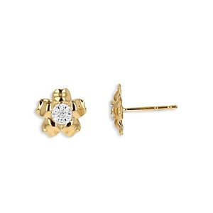 Moon & Meadow 14K Yellow Gold Diamond Flower Stud Earrings- 4731478