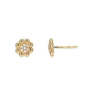 Moon & Meadow 14K Yellow Gold Diamond Flower Stud Earrings- 4731479