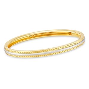 Kendra Scott Merritt Hoofprint Trim Bangle Bracelet in Rhodium Plated & 14K Gold Plated- 4756042