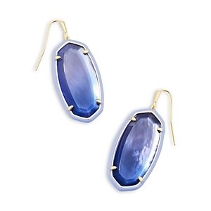 Kendra Scott Elle Enamel Frame Drop Earrings in 14K Gold Plated- 4738515