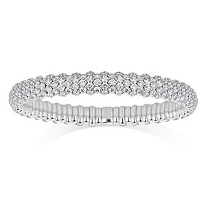 Zydo 18K White Gold Diamond Domed Stretch Bracelet- 4735065