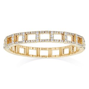 Zydo 18K Yellow Gold Stretch Diamond Art Deco Bracelet- 4735143
