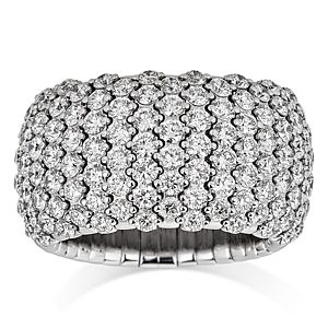 Zydo 18K White Gold Stretch Diamond Dome Ring- 4735056