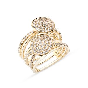 Bloomingdale's Diamond Crossover Disc Ring in 14K Yellow Gold, 1.50 ct. t.w.- 4799389