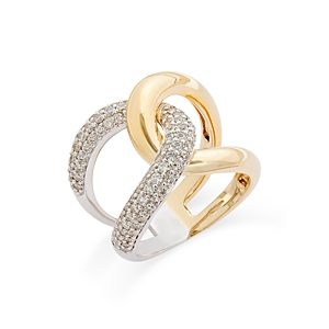 Bloomingdale's Diamond Pave Interlocking Ring in 14K Yellow & White Gold, 1.0 ct. t.w.- 4799388