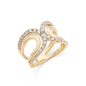 Bloomingdale's Diamond X Ring in 14K Yellow Gold, 1.0 ct. t.w.- 4799383