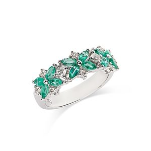 Bloomingdale's Emerald & Diamond Ring in 14K White Gold- 4799386