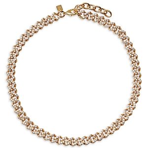 Crystal Haze Jewelry Pave Mexican Chain Link Collar Necklace in 18K Gold Plated, 16- 4791658