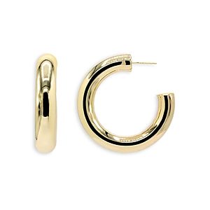 By Adina Eden Wide Hollow Hoop Earrings in 18K Gold Plated- 4801301