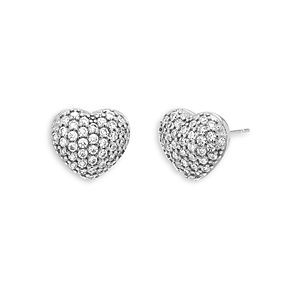 By Adina Eden Pave Puffy Heart Stud Earrings- 4801302
