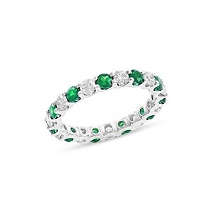 Bloomingdale's Emerald & Diamond Eternity Band in 14K White Gold - 100% Exclusive- 4791862