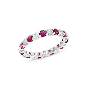 Bloomingdale's Ruby & Diamond Eternity Band in 14K White Gold - 100% Exclusive- 4791861