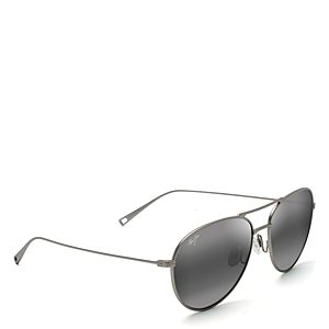 Maui Jim Walaka Silver Aviator Polarized Sunglasses, 57mm- 4758981