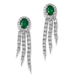 Bloomingdale's Emerald & Diamond Drop Earrings in 14K White Gold - 100% Exclusive- 4718177