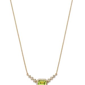 Bloomingdale's Peridot & Diamond Pendant Necklace in 14K Yellow Gold, 18- 4720355